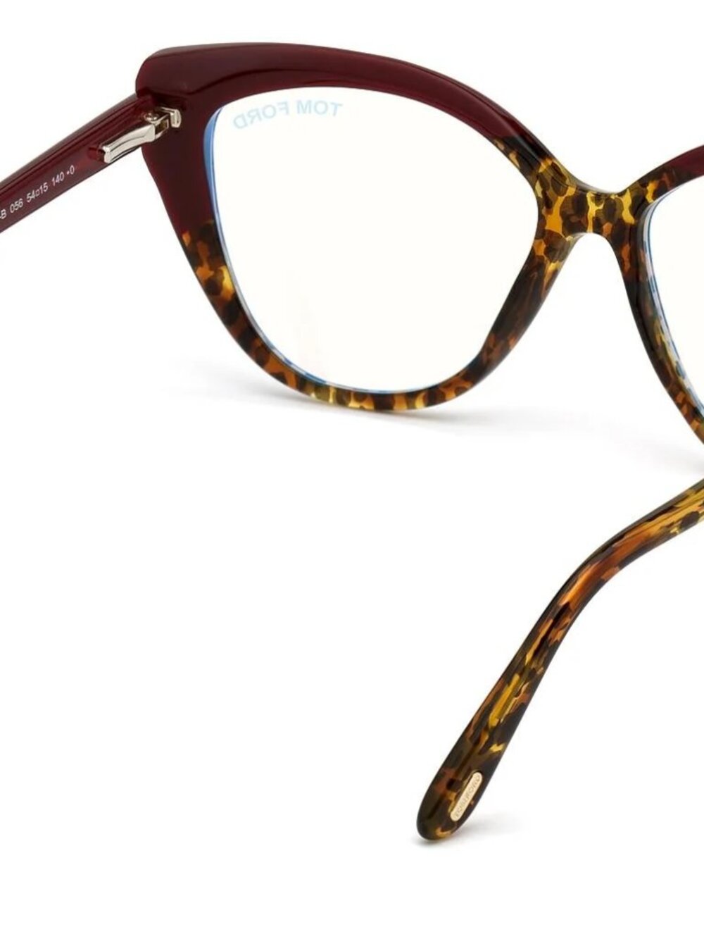 NEW TOM FORD TF5673-B 056 BURGUNDY VINTAGE LEOPARD AUTHENTIC EYEGLASSES FRAME - Picture 7 of 9